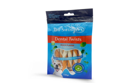 tail swingers dental twists peach snack gia dontia rodakino petopoleion