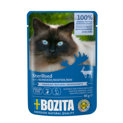 Bozita cat pouch sterilized reindeer chunks in sauce