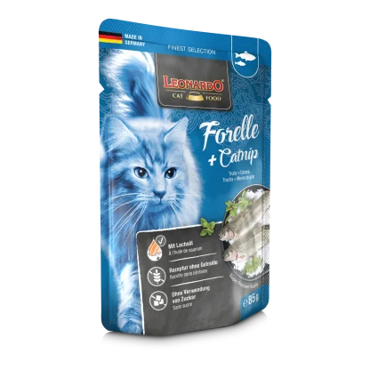 bl pouch finest selection forelle catnip 85g