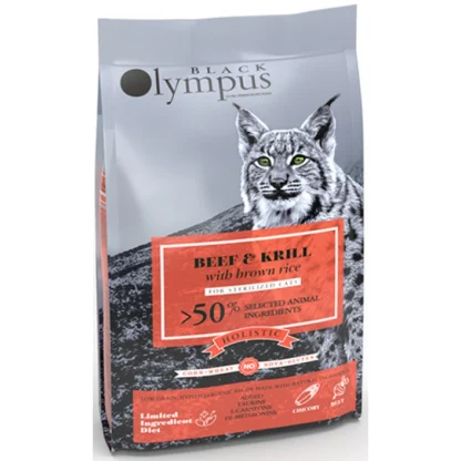 black olympus low grain cat sterilized beef and krill 1 5kg